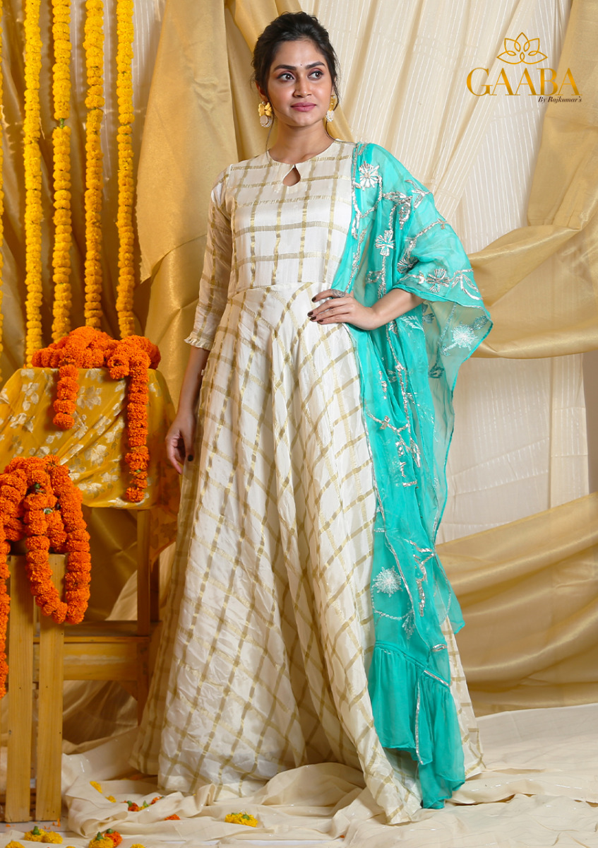 Gaaba Classy Long Dress With Dupatta And Belt - Gabha Kreation