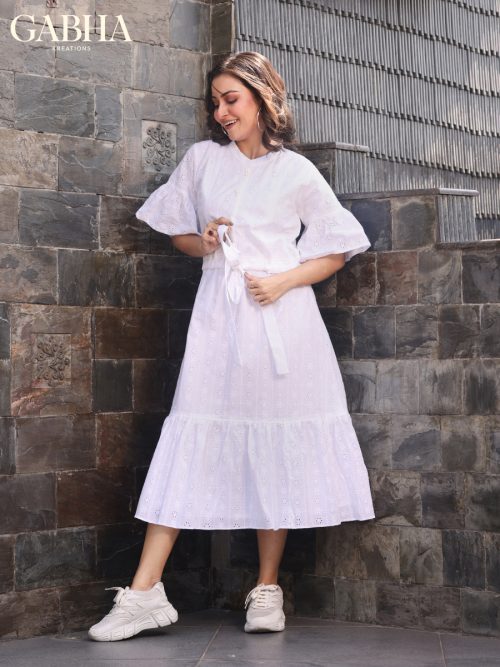 Hakoba cotton white dress