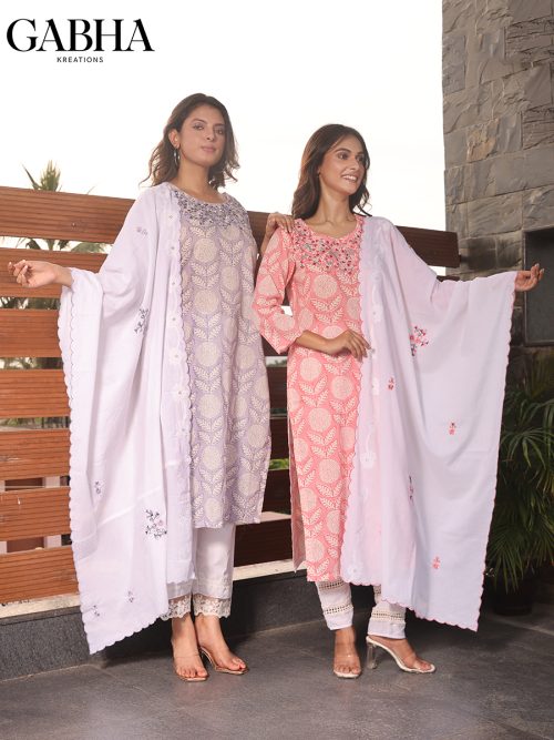 Cotton Embroidery Printed Kurta Dupatta