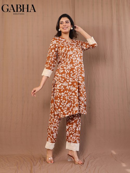 Cotton Printed Hakoba Lace Co-ord
