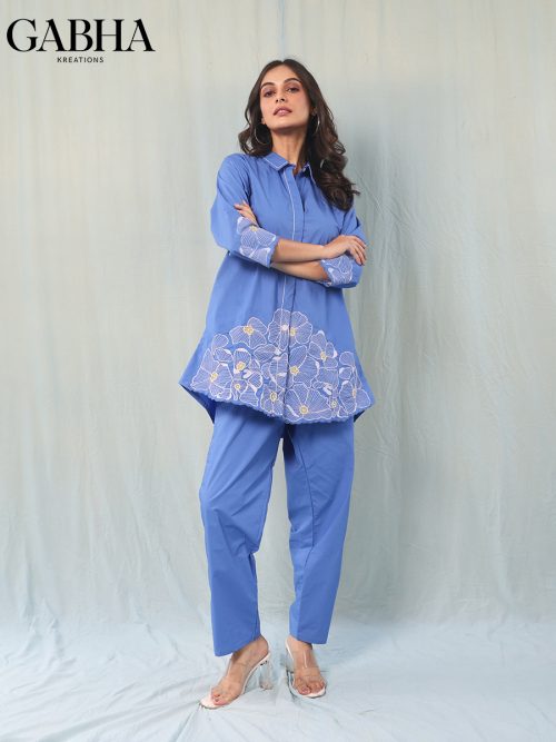 Cotton Embroidery Plain Co-ord