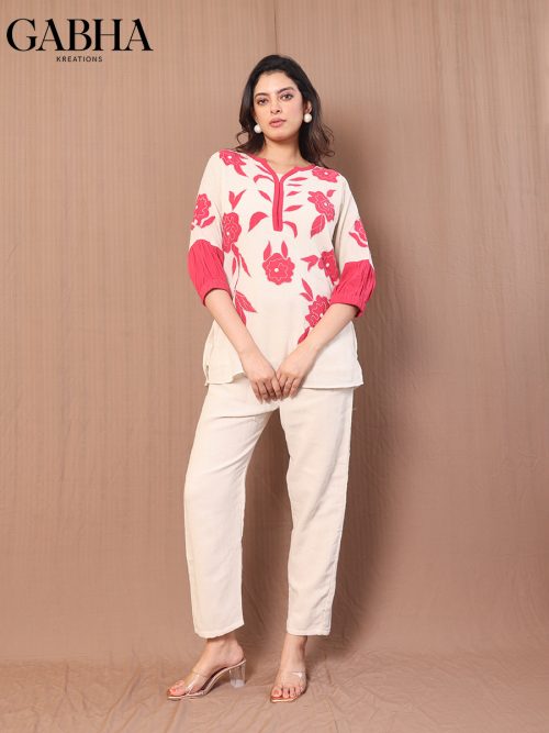 Cotton Embroidery Plain Co-ord