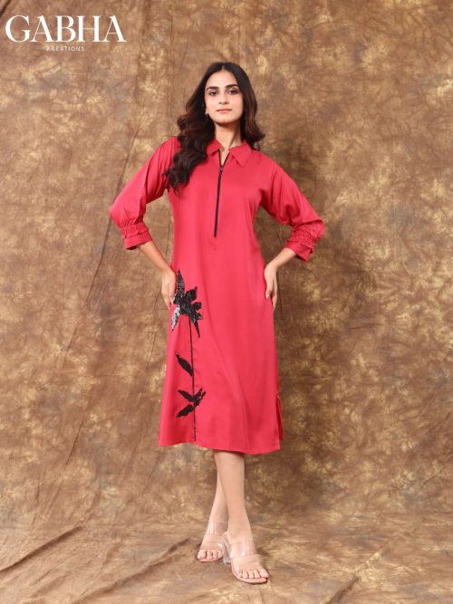 Cotton Embroidery Plain Dress