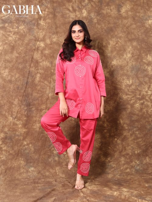 Cotton Satin Embroidery Plain Co-ords