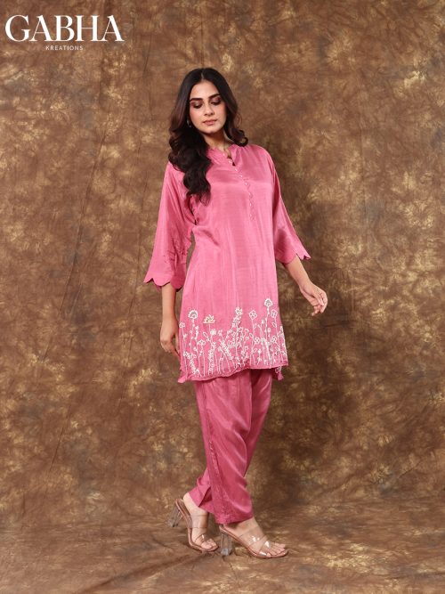 Dola Embroidery Plain Co-ords