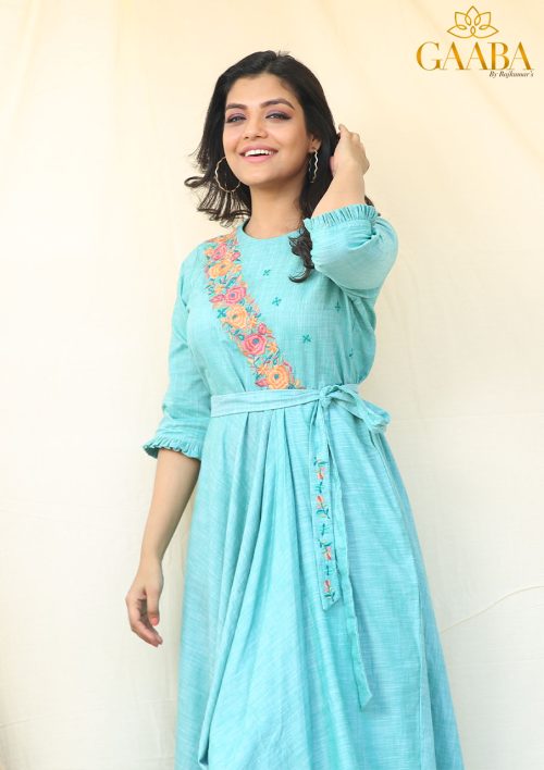 Cotton Embroidery Plain Dress