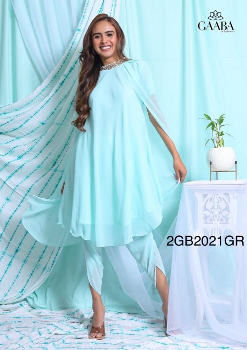 Georgette Embroidery Plain Co-ord