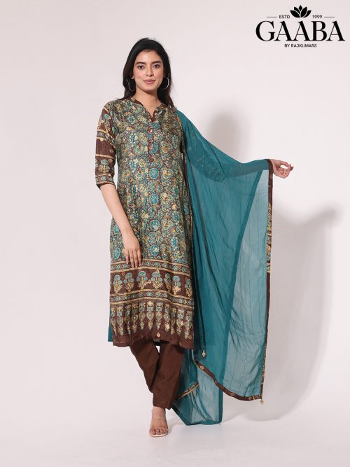 Muslin Embroidery Printed Kurta Pant Dupatta
