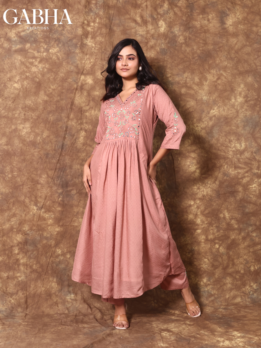 Cotton Embroidery Plain Kurta Pant