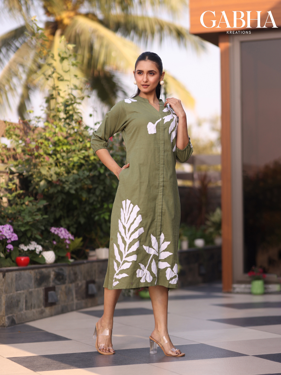 Cotton Embroidery Plain Dress