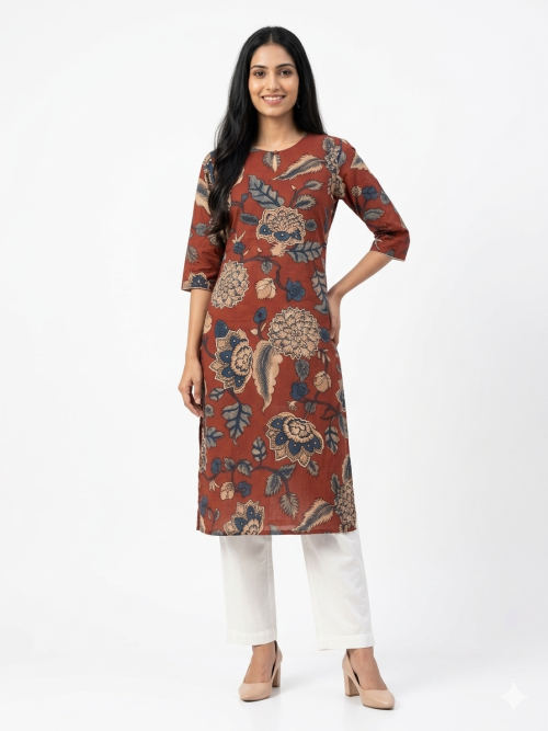 Cotton Embroidery Printed Kurta