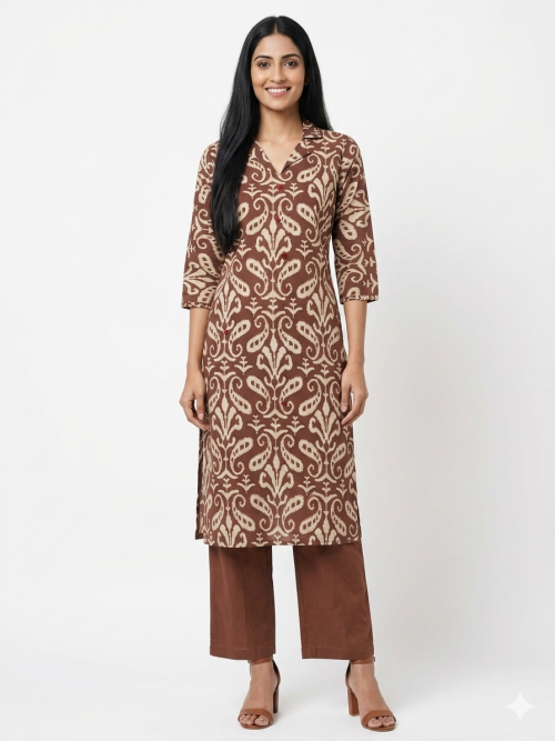 Cotton Embroidery Printed Kurta Pant