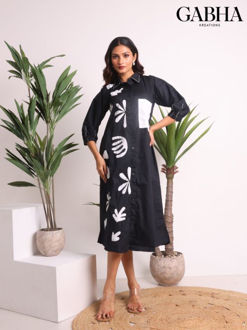 Cotton Embroidery Plain Dress