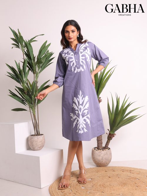 Cotton Embroidery Plain Dress