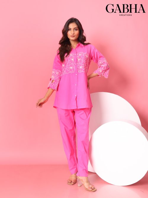 Cotton Embroidery Plain Co-ords