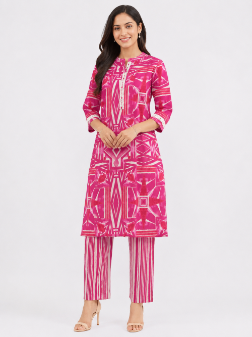 Cotton Printed Kurta Pant