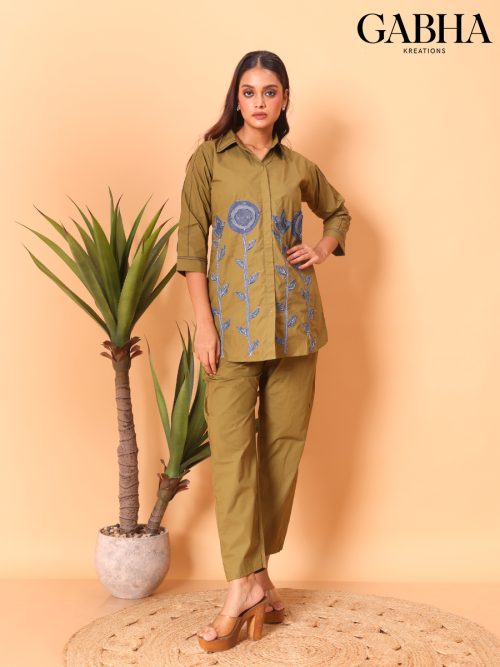 Cotton Embroidery Plain Co-ords