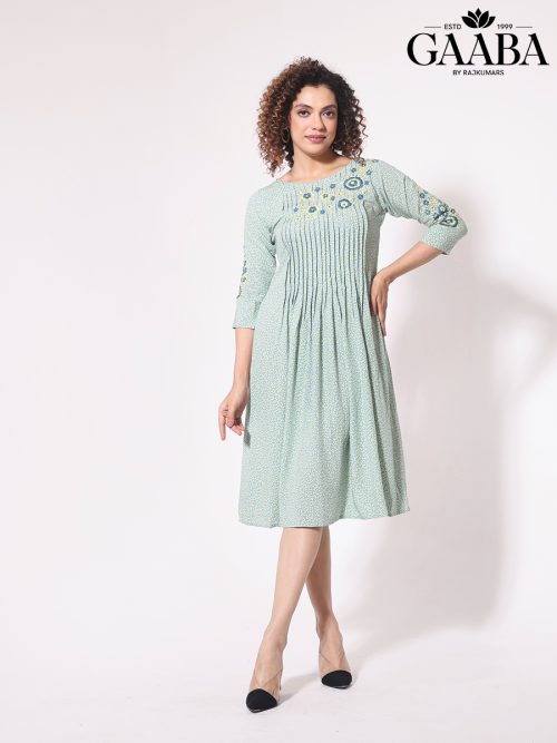 COTTON EMBROIDERY PRINTED DRESS
