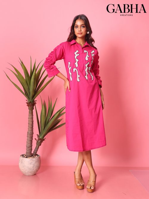 Cotton Embroidery Plain Dress