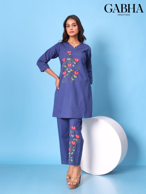Cotton Embroidery Plain Kurta Pant